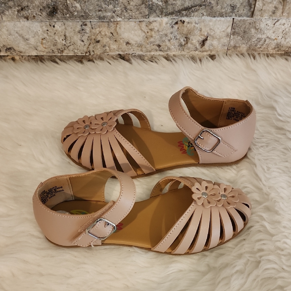 Rachel Shoes Floral Cutout Sandals with Buckle